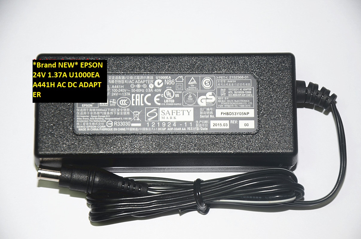 *Brand NEW* EPSON 24V 1.37A U1000EA A441H AC DC ADAPTER